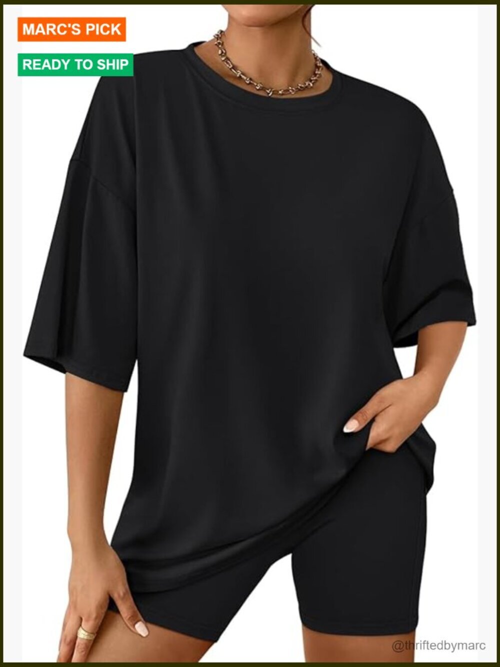 Large Oversized Cotton Lounge Set Biker Shorts Summer Two Piece